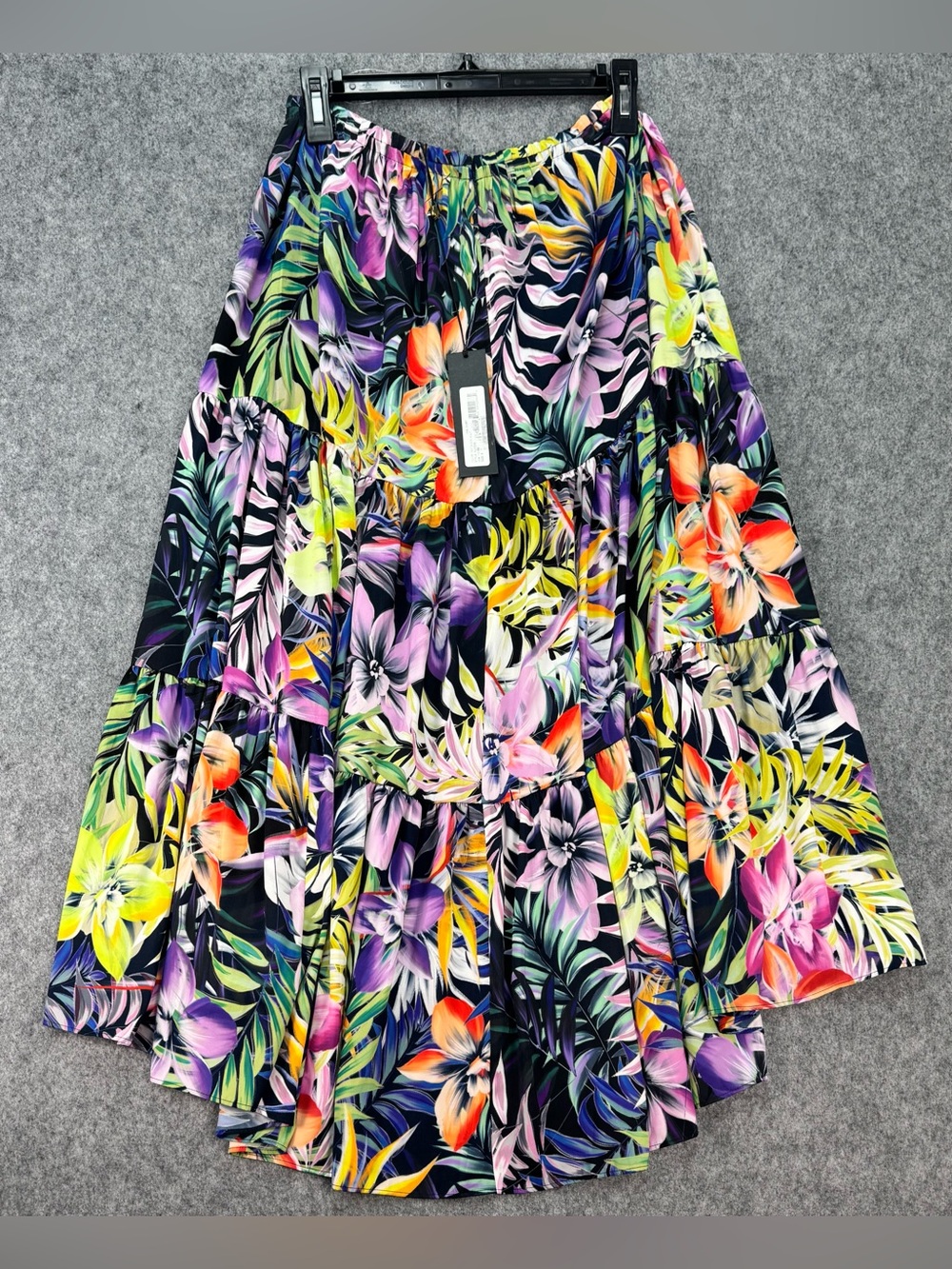 Kobi Halperin Women's Noe Tiered Midi Skirt, Size small- floral Black - Picture 5 of 12